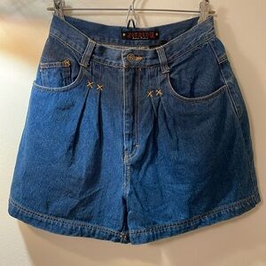 Vintage denim high waisted mom shorts
